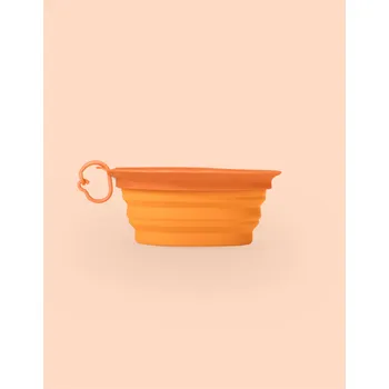 Miska pro psa United Pets Cestovní miska skládací LEAF pro psy 250 ml oranžová