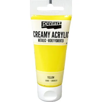 Vodová barva Krémová akrylová barva 60ml metalická - žlutá