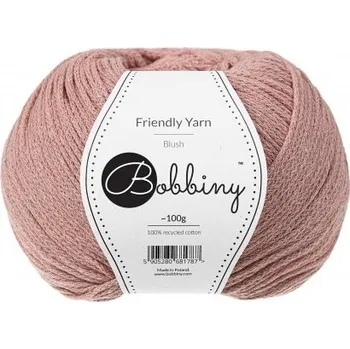 Příze Bobbiny bavlněná příze FRIENDLY YARN 1,5mm blush