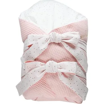 Zavinovačka ENIE BABY zavinovačka z dutého vlákna VAFLOVÁ 80x80cm Růžová/Bílá