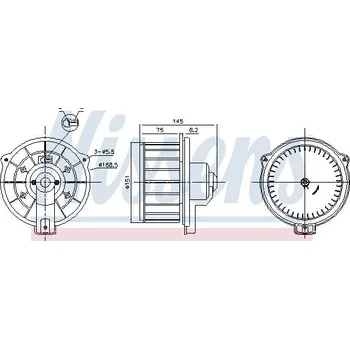 Ventilátor topení a klimatizace vnitřní ventilátor NISSENS 87615