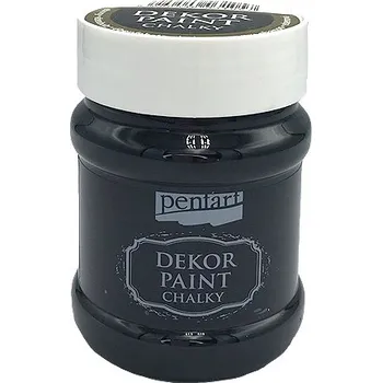 Speciální výtvarná barva Dekor Paint - křídová vintage barva 230ml - ebenová černá