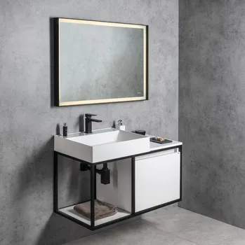 Koupelnový nábytek Sapho Koupelnový set SKARA 100, černá mat / bílá mat KSET-028