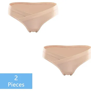 Těhotenská podprsenka Těhotenské kalhotky 2 ks (další barvy) s vykrojením pod bříškem Barva: tělová, Velikost: 4XL