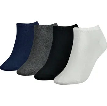 Pánské ponožky TOMMY HILFIGER PONOŽKY NA NOHY TH WOMEN 4P SNEAKER WHITE/BLACK/GREY/JEANS 701219559 003 Velikost: 39-42