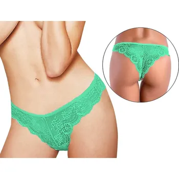 Kalhotky Jadea - Krajkové brazilky 1628 - zelená - tmavá menta/S