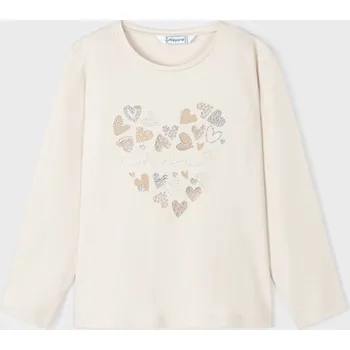 Dívčí tričko Mayoral dívčí tričko 178 béžové,černé, růžové, šedé barva: béžová, Rozměr: 104