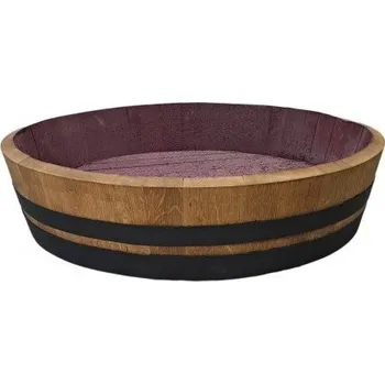 Květináč Květináč z dubového sudu olejový nátěr a černé skruže 70L olejovy nater a cerne skruze 70L