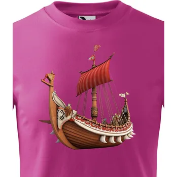 Chlapecké oblečení Dětské tričko Vikingská loď, Barva Purpurová Bezvatriko.cz 1978