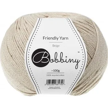 Příze Bobbiny bavlněná příze FRIENDLY YARN 1,5mm beige