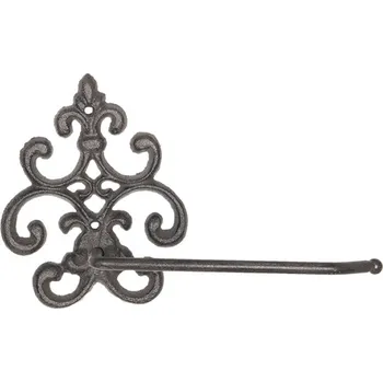 Hnědý litinový držák toaletního papíru – 25x7x16 cm