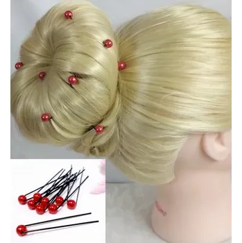 Ozdoba do vlasů Vlásenka Afrodita s perličkou červenou (sada 3ks) bv05