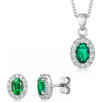 Souprava šperků SOFIA stříbrný set náušnice, přívěsek a řetízek COEZB102503+COPZA74597