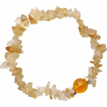 Náramek Citrín náramek sekaný extra s korálkem obvod cca 16 až 21 cm