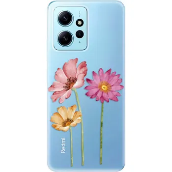 Pouzdro na mobilní telefon Odolné silikonové pouzdro iSaprio - Three Flowers - Xiaomi Redmi Note 12 5G