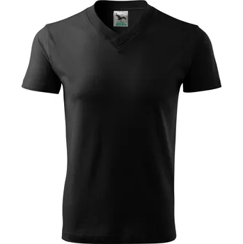 Pánská móda Malfini Heavy V-neck 160 Unisex triko 102 černá XXXL