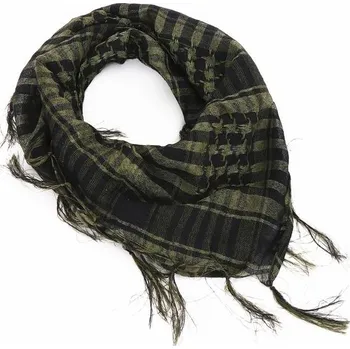 Šála Maskáčová šála s třásněmi, taktický šátek - Vojenská zelená