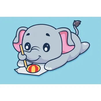 Malování podle čísel - Veselý sloník Velikost: 40x60cm, Rámování: Pouze srolované plátno