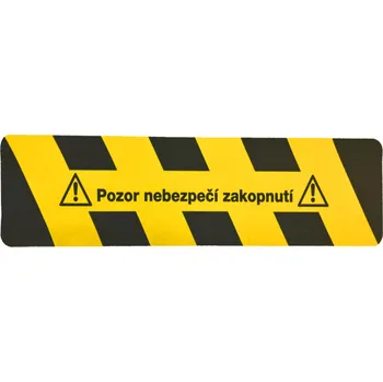 Kancelář Protiskluzová podlahová značka - Pozor nebezpečí zakopnutí, černá / žlutá