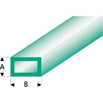 Raboesch profil ASA trubka čtyřhranná transparentní zelená 3x6x330mm (5)