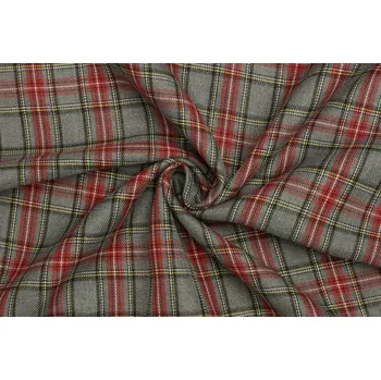 Kostýmová látka v keprové (twill) vazbě - Šedé káro