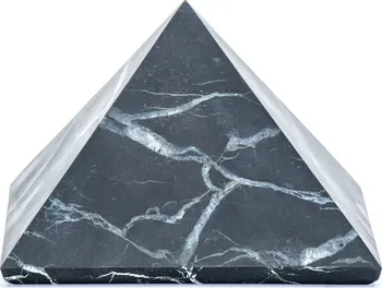 Bewit Šungitová pyramida s křišťálem neleštěná 10 cm