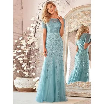 Dámské šaty Ever Pretty tyrkysové šaty mořská panna 7707 Velikost: XXXL / 46 / 14 / 18