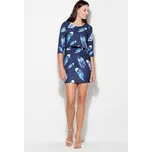 Šaty K426 Vzorované KATRUS Velikost: M, Barva (Varianta): Modrá