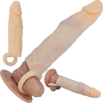 Návlek na penis LOLO návlek s kroužkem na varlata