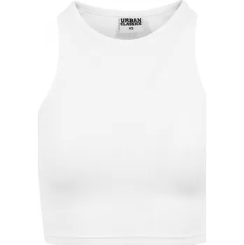 Ladies Cropped Rib Top - white M