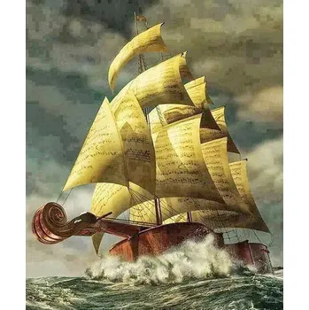 Diamantové malování Diamantové malování - Hudební loď - č. 382 30x40 cm