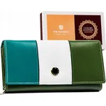 PETERSON Středně velká dámská kožená peněženka zelená multicolor 3690-BWT