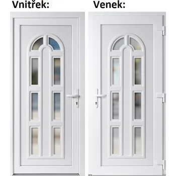 Vchodové dveře Plastové vchodové dveře Soft Linda bílé 100x210 cm, pravé, otevírání VEN