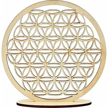 Stojánek dřevo Květina života cca 20 x 20 cm