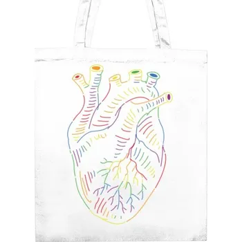 Nákupní taška unisex s potiskem Taška duhové srdce
