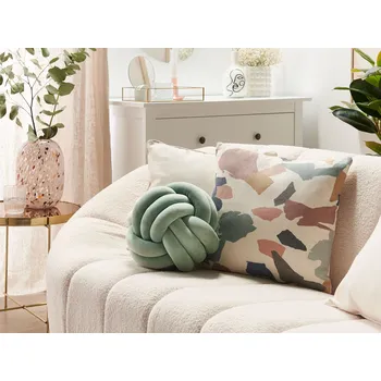 Dekorativní polštář zelený sametový ve tvaru uzlu 30 x 30 cm dekorativní doplněk Beliani