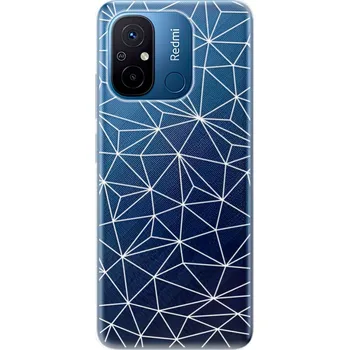 Pouzdro na mobilní telefon Odolné silikonové pouzdro iSaprio - Abstract Triangles 03 - white - Xiaomi Redmi 12C