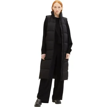 TOM TAILOR DÁMSKÁ DLOUHÁ PROŠÍVANÁ VESTA -ČERNÁ S