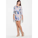 Šaty K426 Vzorované KATRUS Velikost: M, Barva (Varianta): Bílá