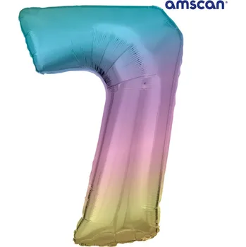 Balónek Fóliový balónek duhový číslo 7 - 86 cm