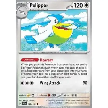 Sběratelská karetní hra Pokémon PAL 159/193 Pelipper - Paldea Evolved Stav: Near Mint, Verze: NORMAL