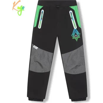 Chlapecké kalhoty Chlapecké softshellové kalhoty, zateplené - KUGO HK5620, tmavě šedá / zelená aplikace Barva: Šedá, Velikost: 128