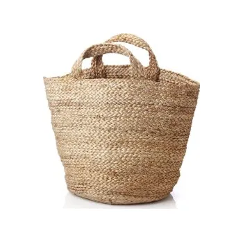 Úložný box Přírodní jutový koš Basket with Handles 48 cm