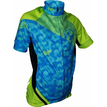 cyklistický dres HAVEN Cyklistický dres s krátkým rukávem - SINGLETRAIL KID - modrá/zelená
