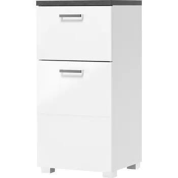 Koupelnový nábytek Skříňka 1 dveře + 1 zásuvka PRAYA 70 bílá/beton