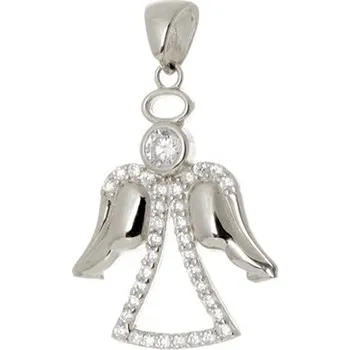 Přívěsek Přívěšek z bílého zlata anděl se zirkony ZZ1029F + dárek zdarma