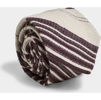 Kravata KRAVATA GANT RAW SILK STRIPE TIE CREAM