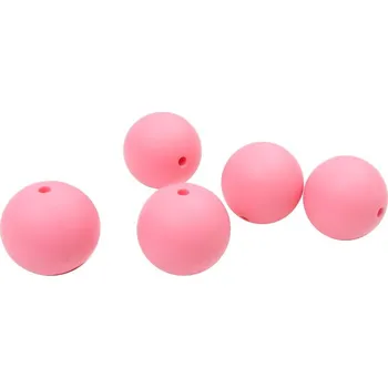 Dětské navlékací korálky Natana silikonové korálky růžové 19 mm 5 kusů