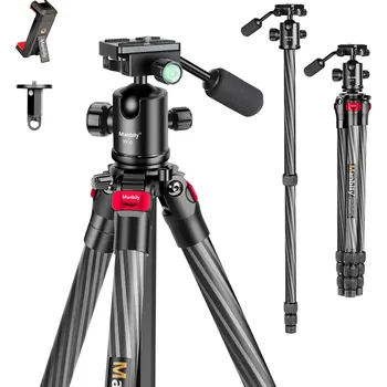 Stativ Karbonový 165cm vysoký stativ a monopod pro foto i video s panoramatickou hlavou pro kameru i mobil