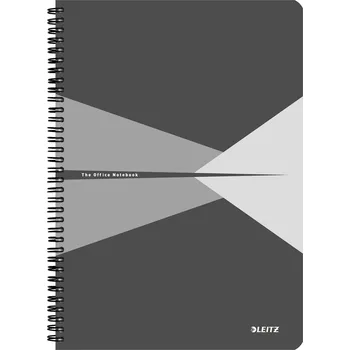 Sešit Blok A4 Leitz Office, kroužková vazba, linkovaný, šedá